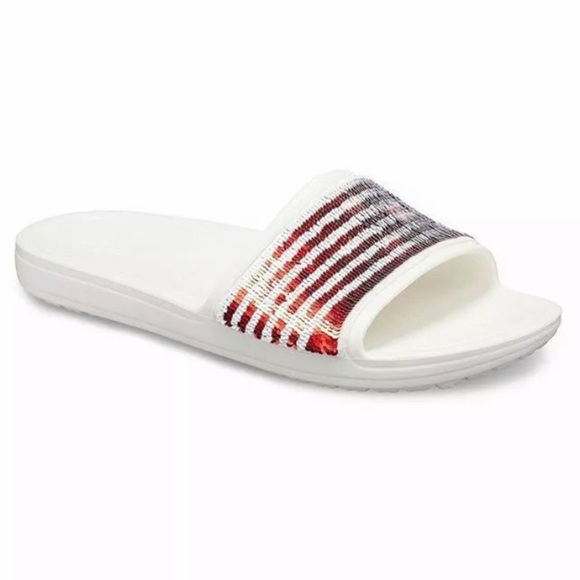 CROCS USA Sequin Slides NWT - Picture 3 of 11